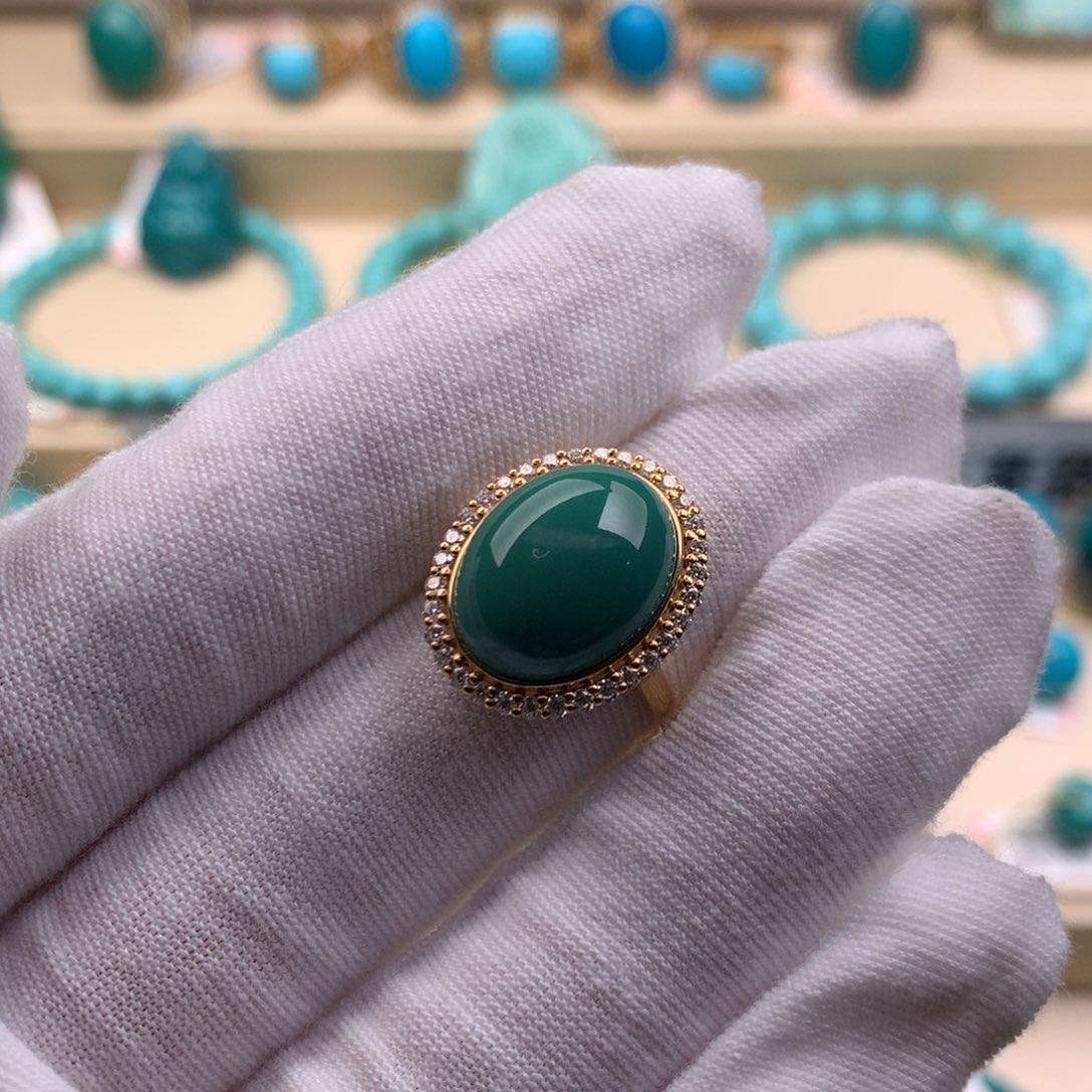 Z***X18K金镶嵌绿松石珠宝奇石