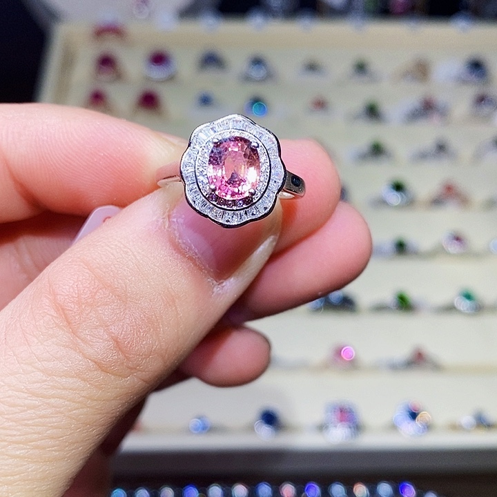 碧玺戒指银S925镶嵌1111