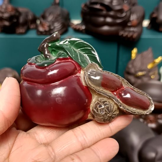 茶宠变色柿子茶宠摆件