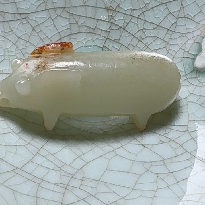 用***8瓷片双鱼青瓷开片发完