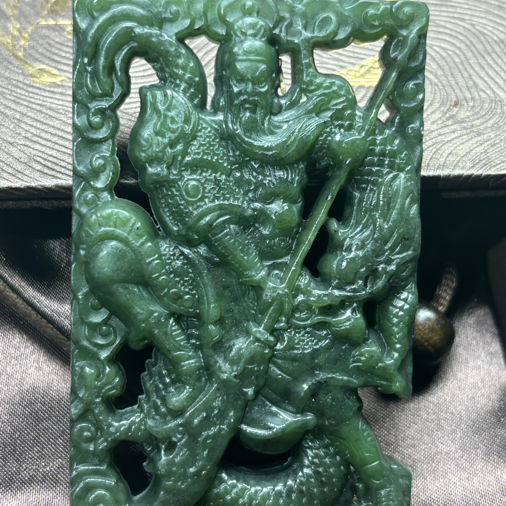关公双面雕工吊坠