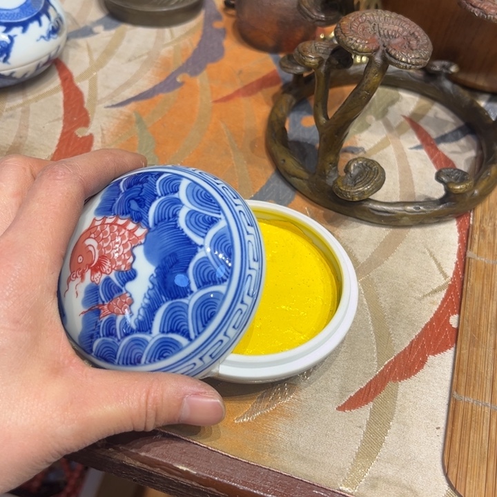 蜜安罐瓷香炉锡茶则