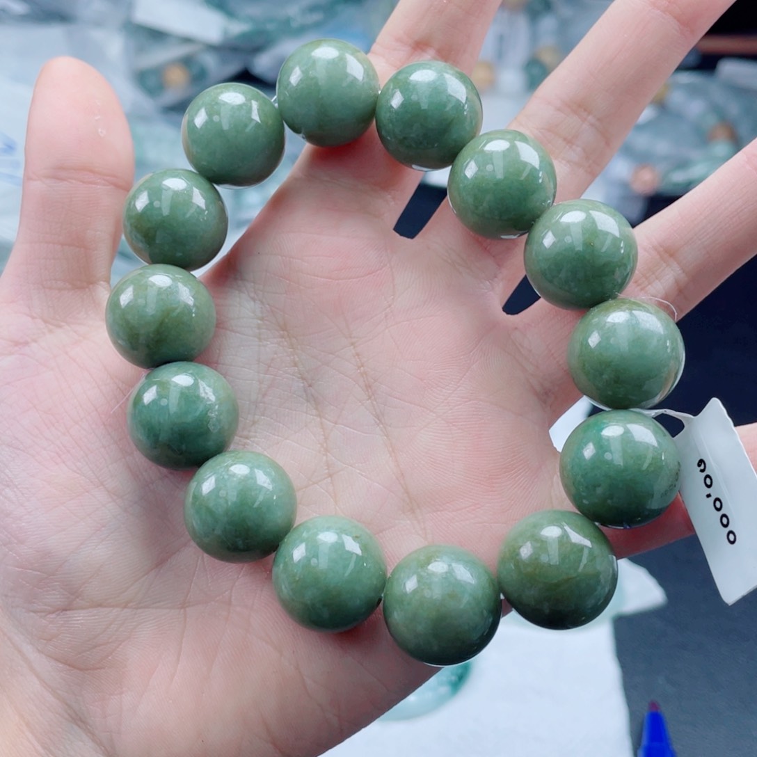 未镶嵌定制翡翠珠串16.9