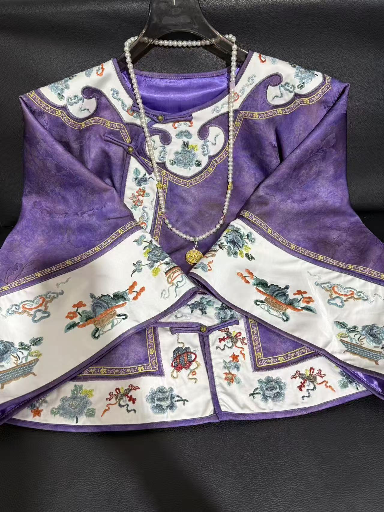 新中式提花重工刺绣手工盘口国风宽松太太服上衣