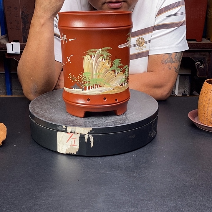 紫砂花盆货号一只FF1