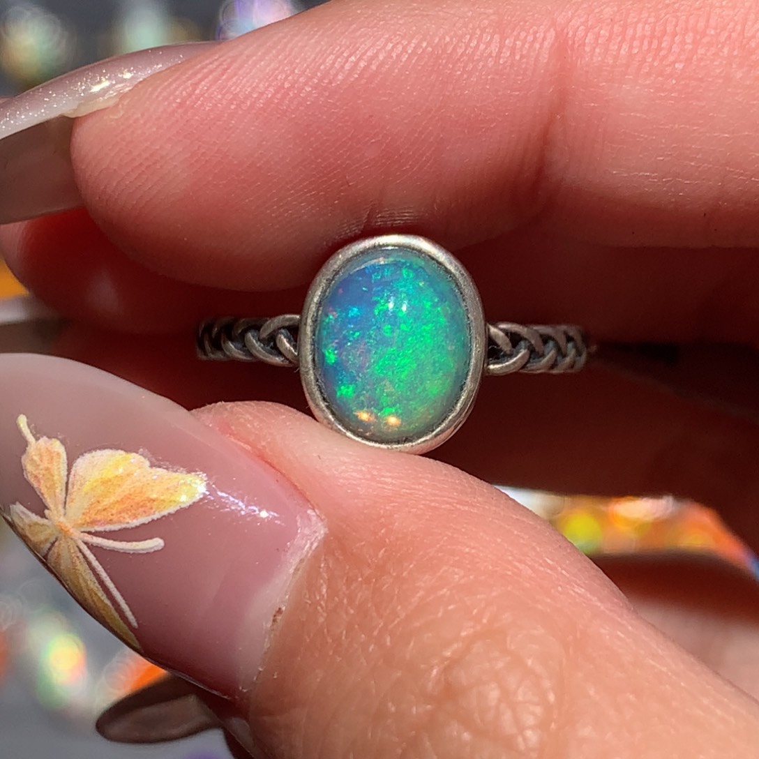 欧泊欧泊戒指y银S925镶嵌