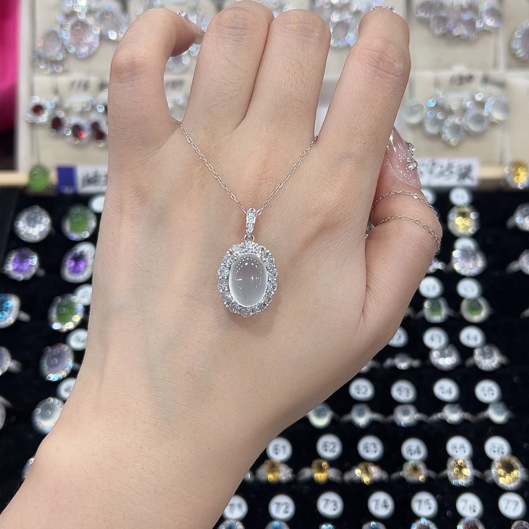 ****色蛇纹石玉银S925镶嵌发饰