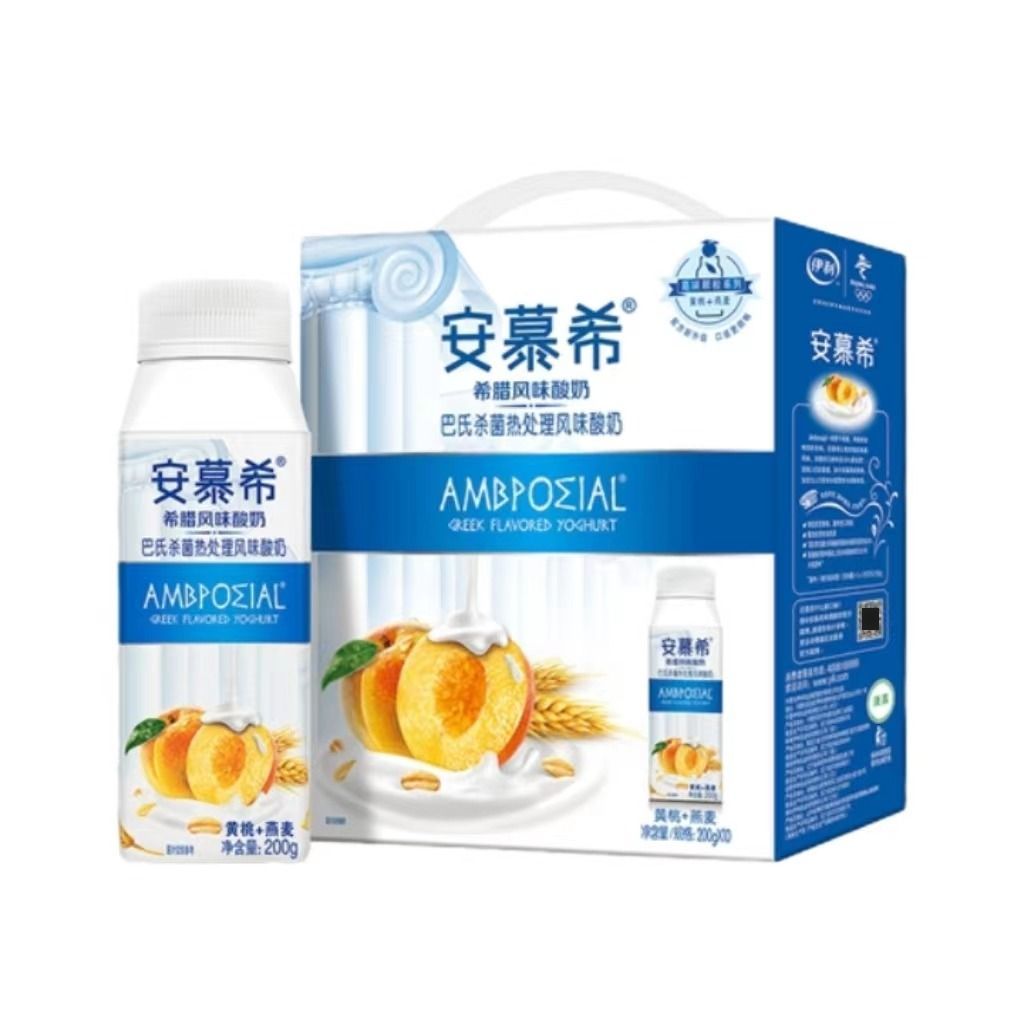 伊利 安慕希黄桃燕麦味酸奶 200gx10瓶／箱【喝到8月】