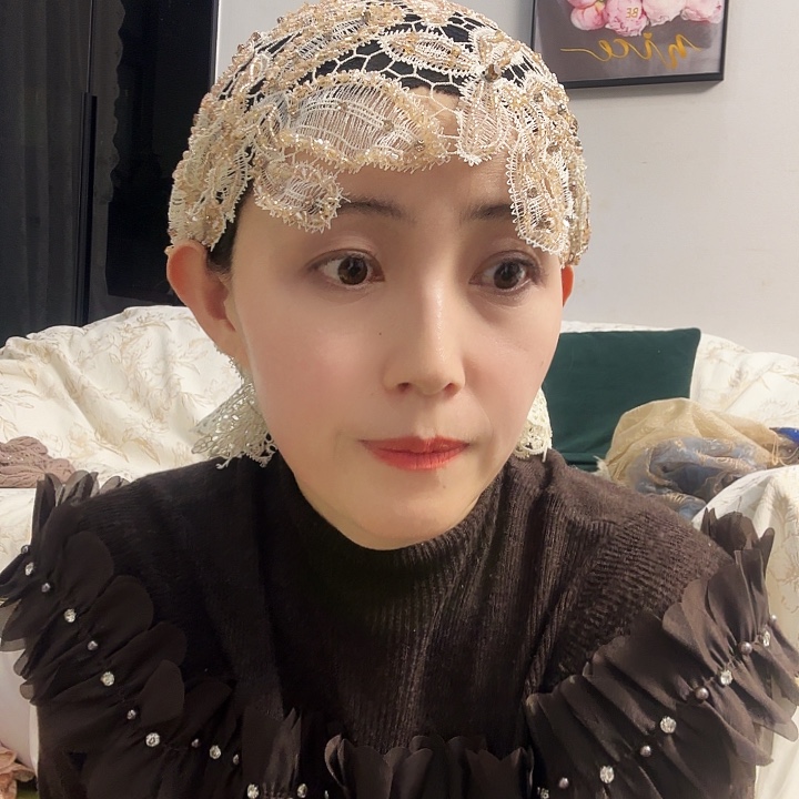 米杏色好短鱼尾帽子29.9