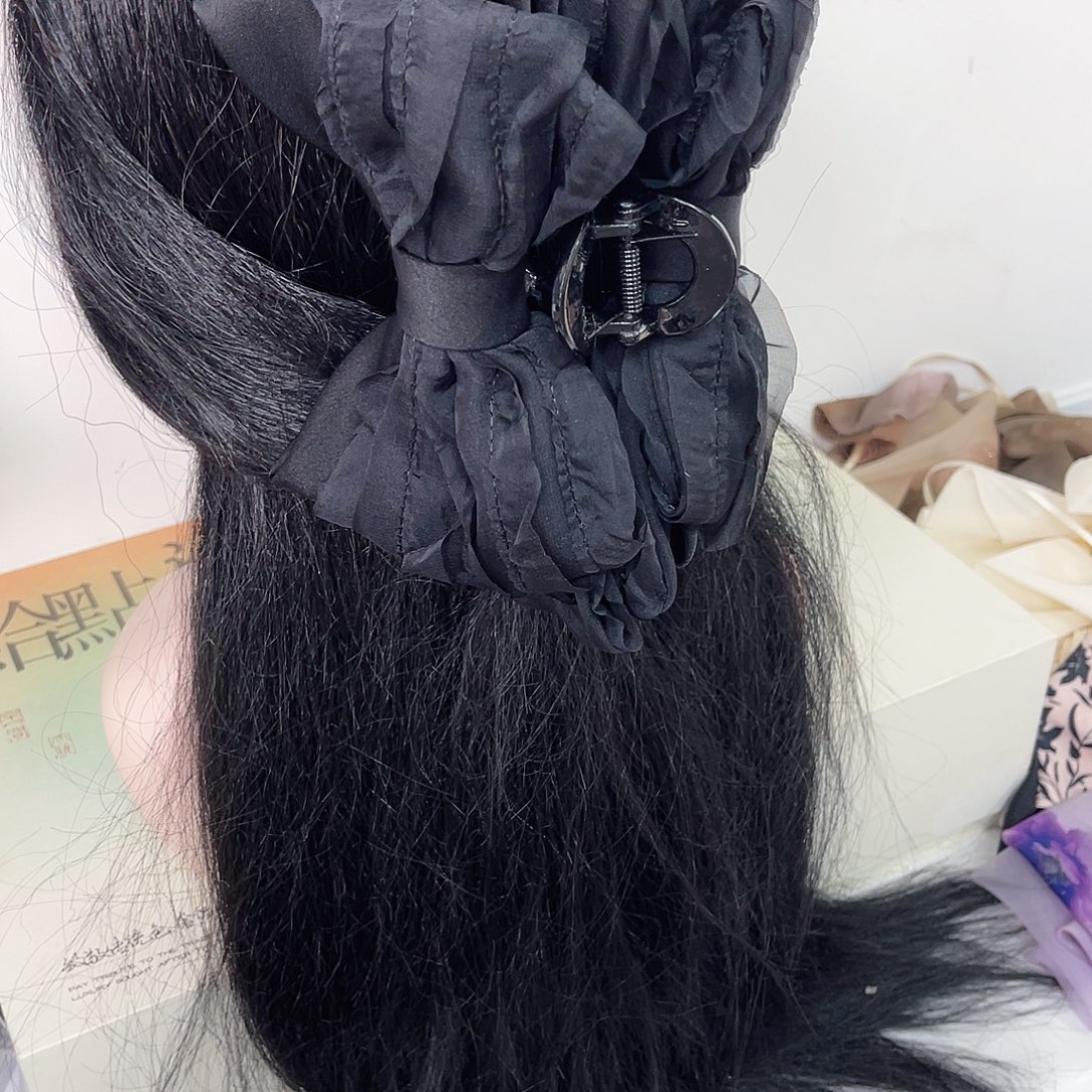 皮质非金属蝴蝶结发夹