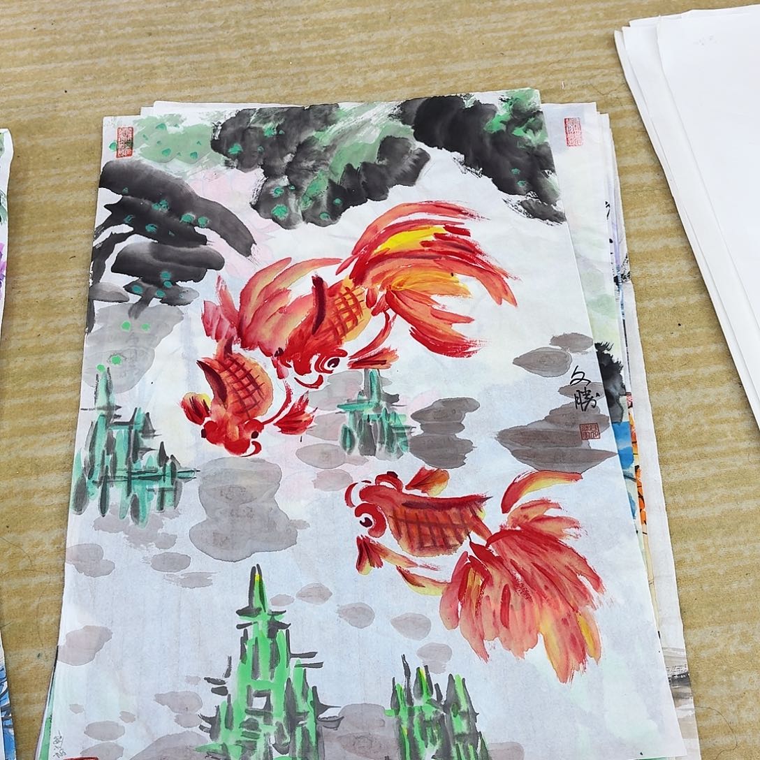 国画四尺三开多次参加会战