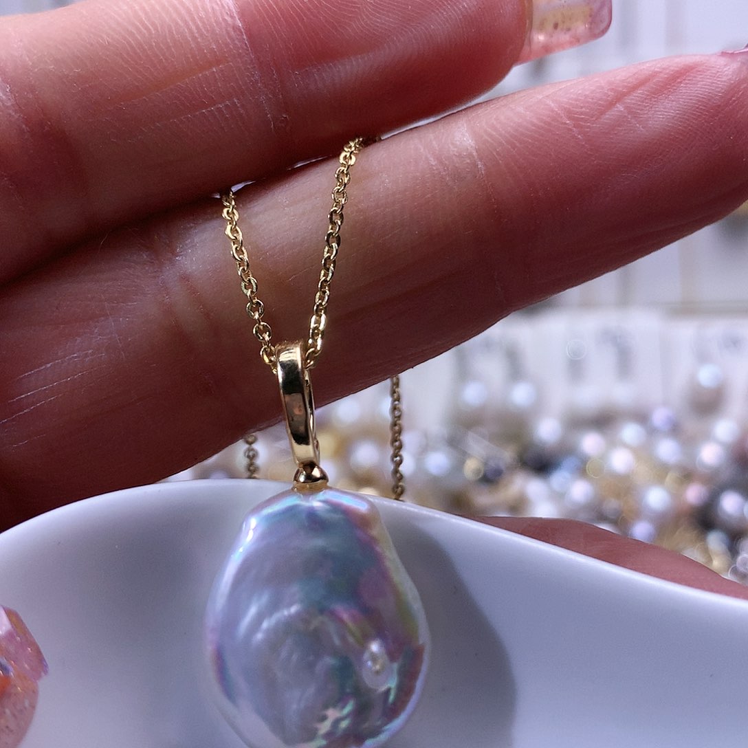 淡水珍珠吊坠(赠链)合金