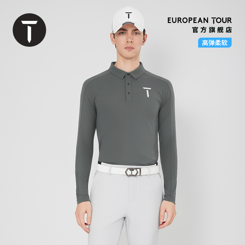 T/欧巡赛高尔夫男装长袖T恤25秋冬柔软弹力运动Polo衫EM252PC069