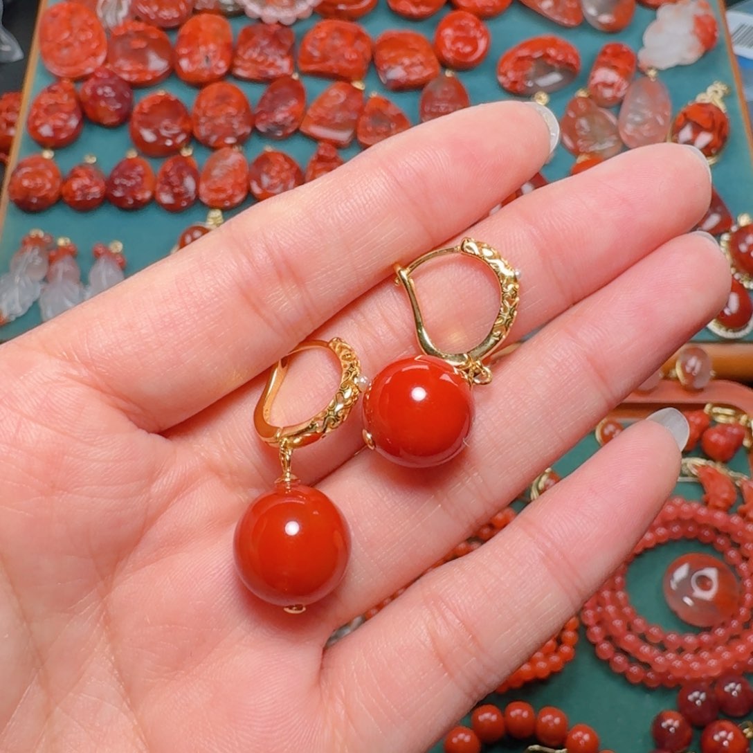 南红玛瑙南红13银S925镶嵌