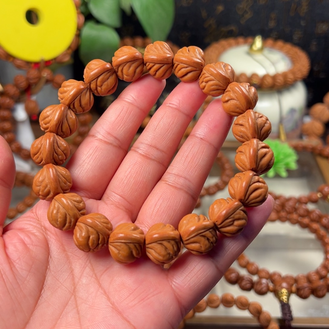 富***开桃核手串玉脊龙手串16