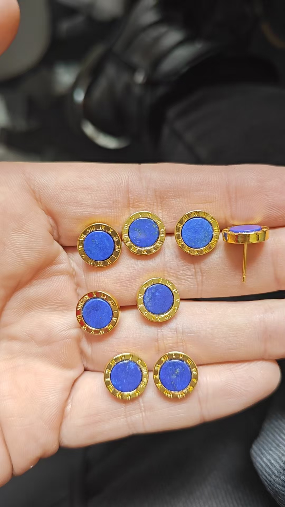 青金石耳钉多样性发其一C-637