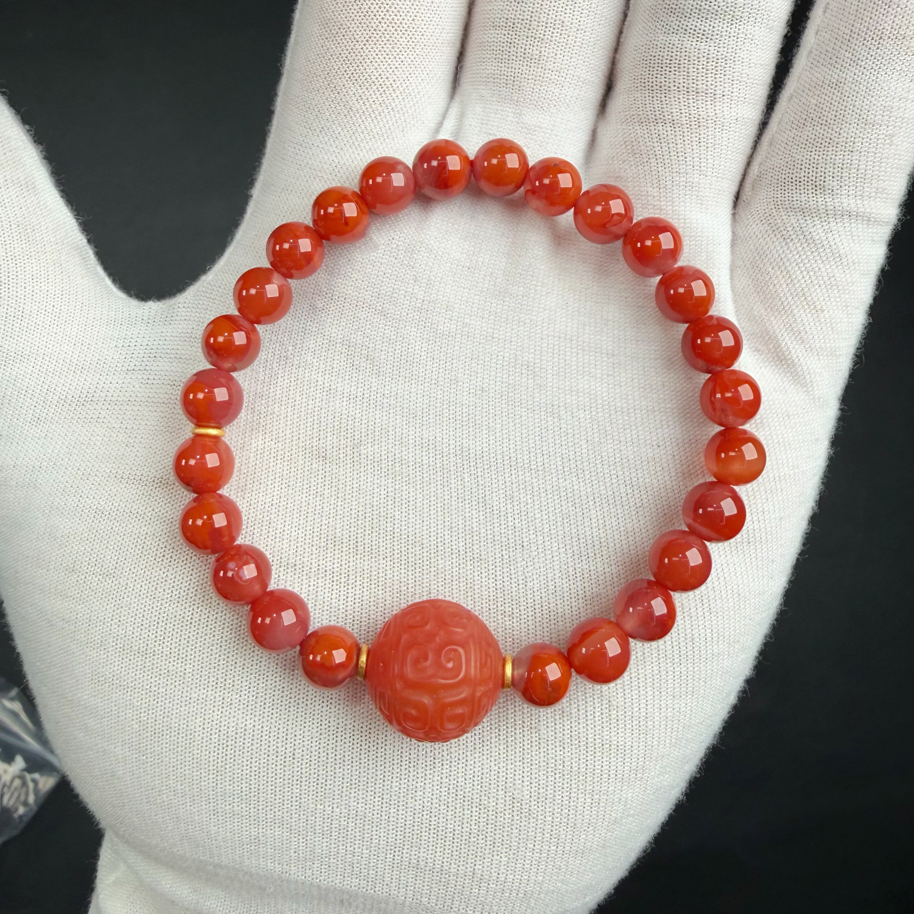 回纹大珠南红手串（多样性发一）