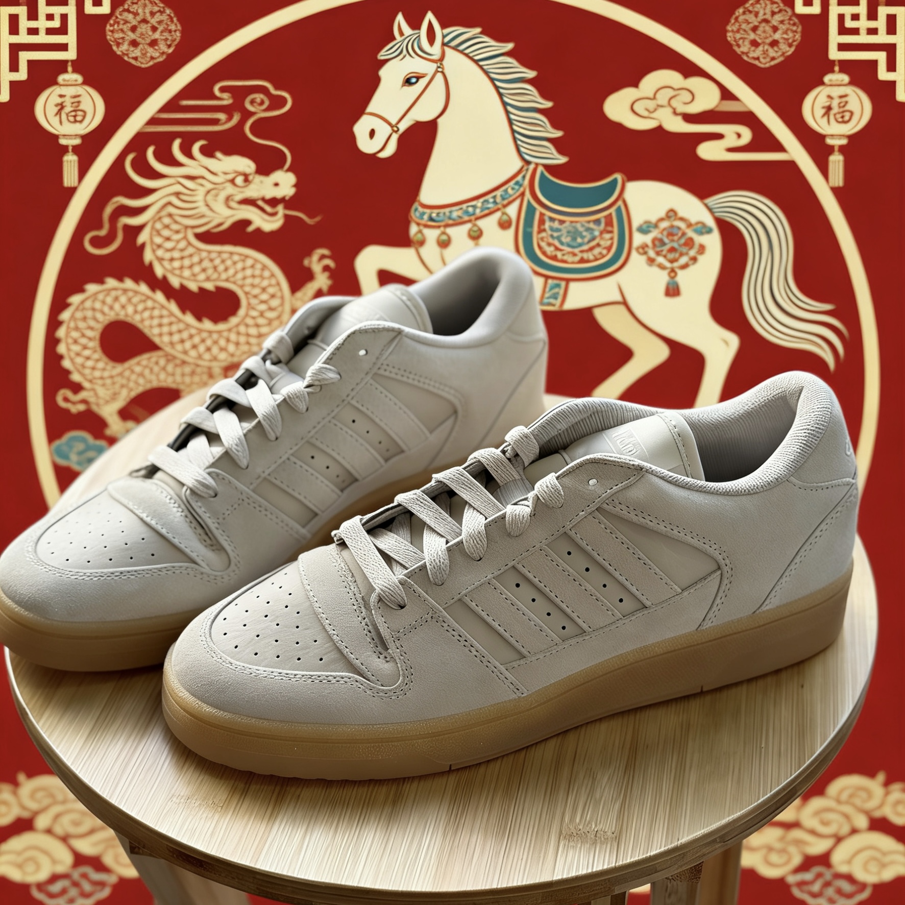 【滔搏联动】adidas阿迪达斯中性双旦礼白色休闲板鞋JS2272