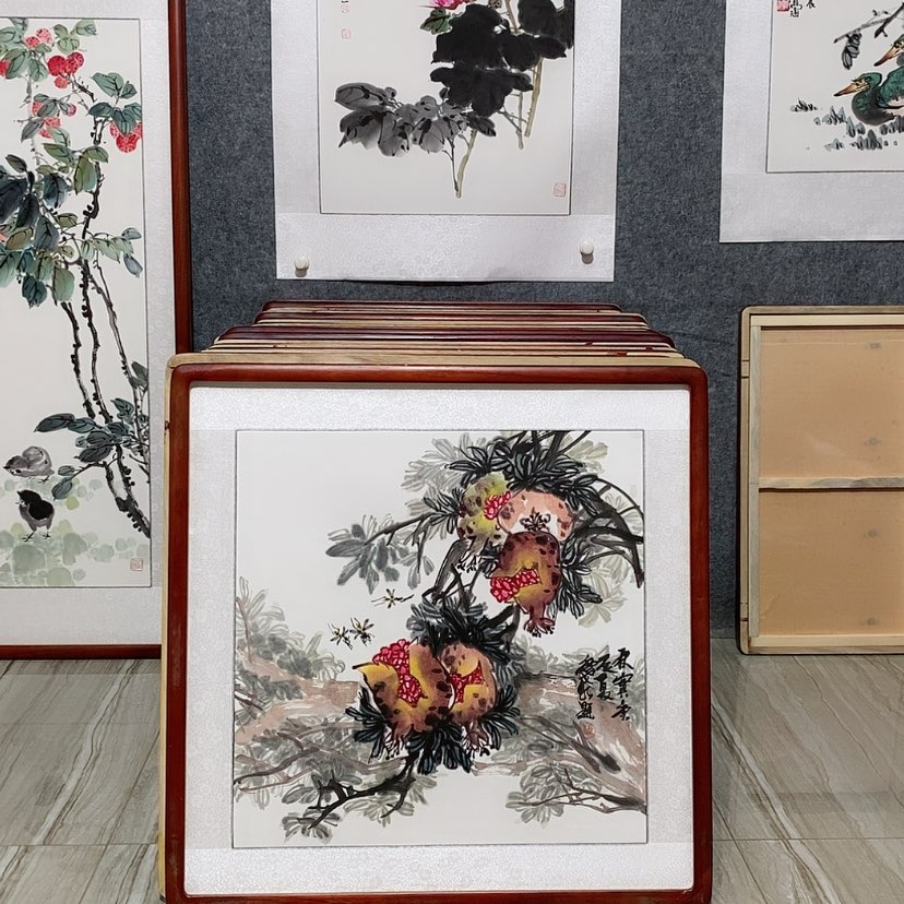 【闪购商品】国画书画作品带框65×65厘米