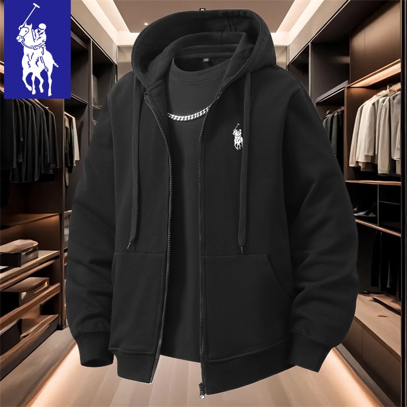2025秋季新款男士夹克外套男连帽开衫保罗休闲运动时尚卫衣