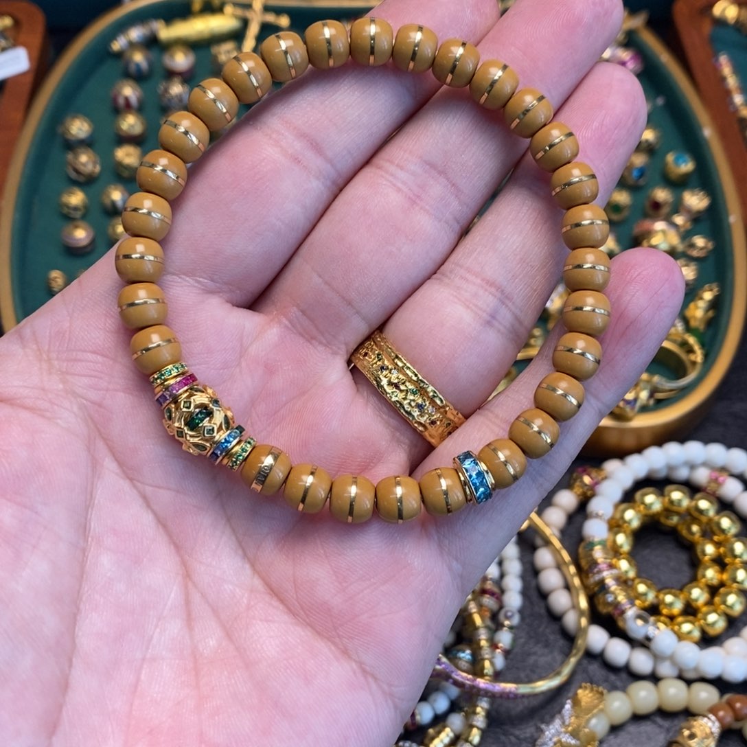 合成立方氧化锆手链足金镶嵌