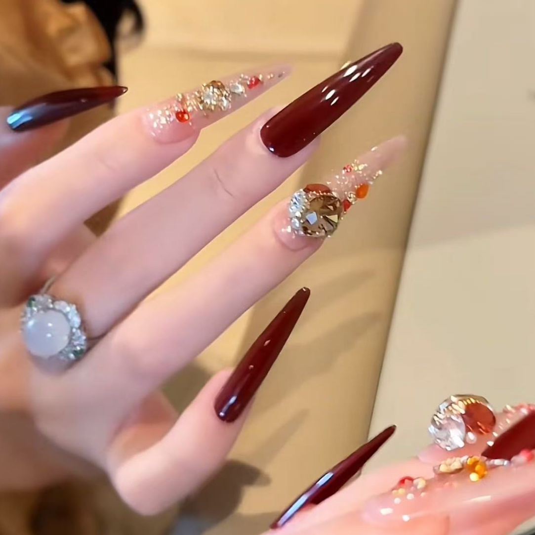 纯手工高级显手白简约纯色猫眼秋冬穿戴甲