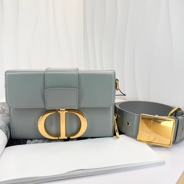 95新 DIOR/迪奥 灰色全皮蒙田小盒子/8770