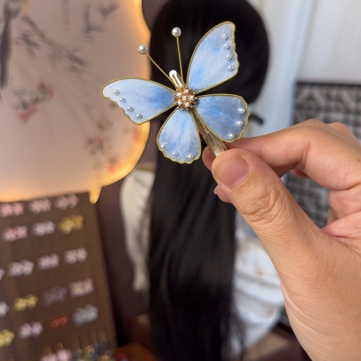 绒花非遗绒花发夹
