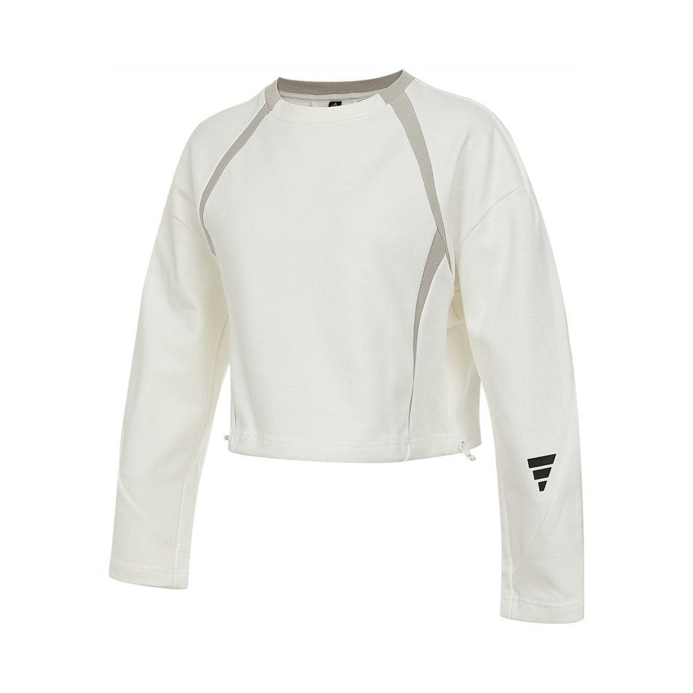 【滔搏联动】adidas阿迪达斯女子FUSTL W CREW针织无帽卫衣JM4274