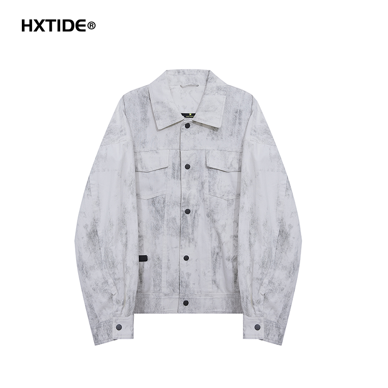 个性时髦脏脏灰翻领夹克/S105511076101短款时尚百搭复古时尚夹克