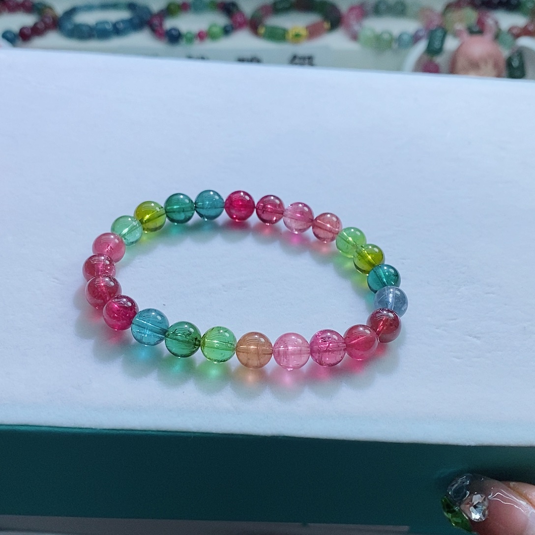 碧玺手链未镶嵌7.8mm左右