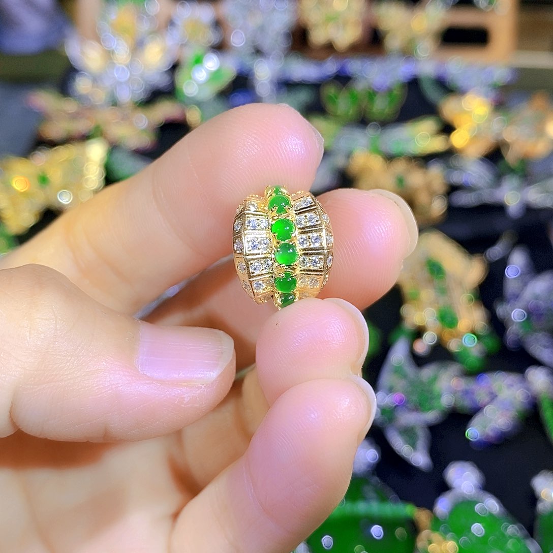 吊坠(不含链)银S925镶嵌翡翠