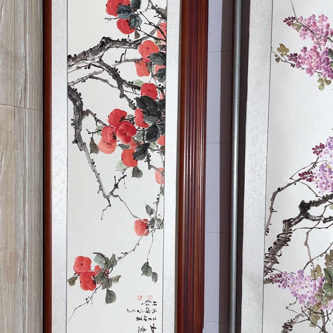 国画书画作品带框163×48