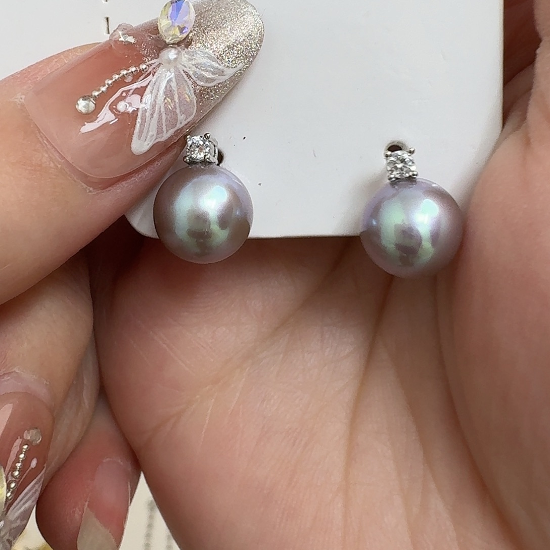 淡水珍珠耳饰银S925镶嵌