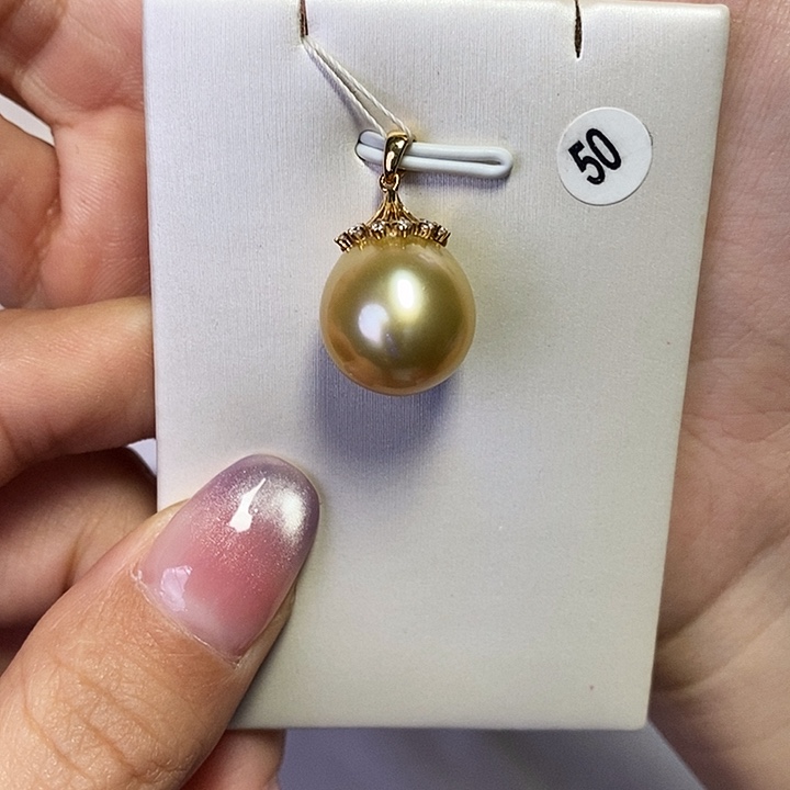 海水珍珠吊坠(不含链)18K金镶嵌