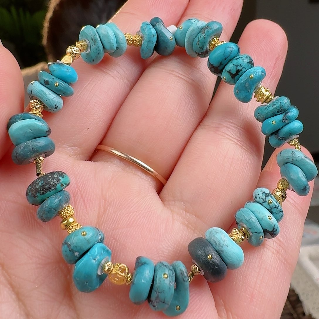 绿松石珠宝奇石18K金镶嵌