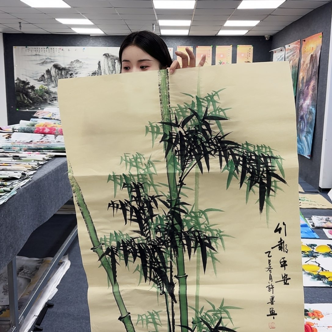 国画作品小姐姐放漏中