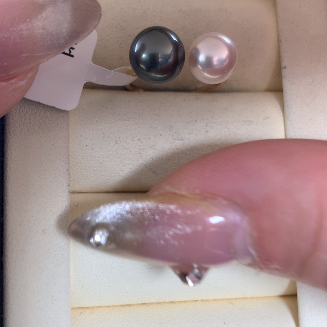 海水珍珠戒指18K金镶嵌