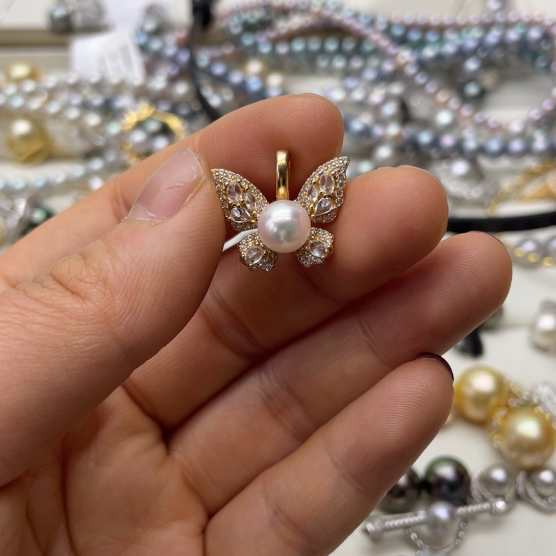 海水珍珠吊坠(不含链)银S925镶嵌