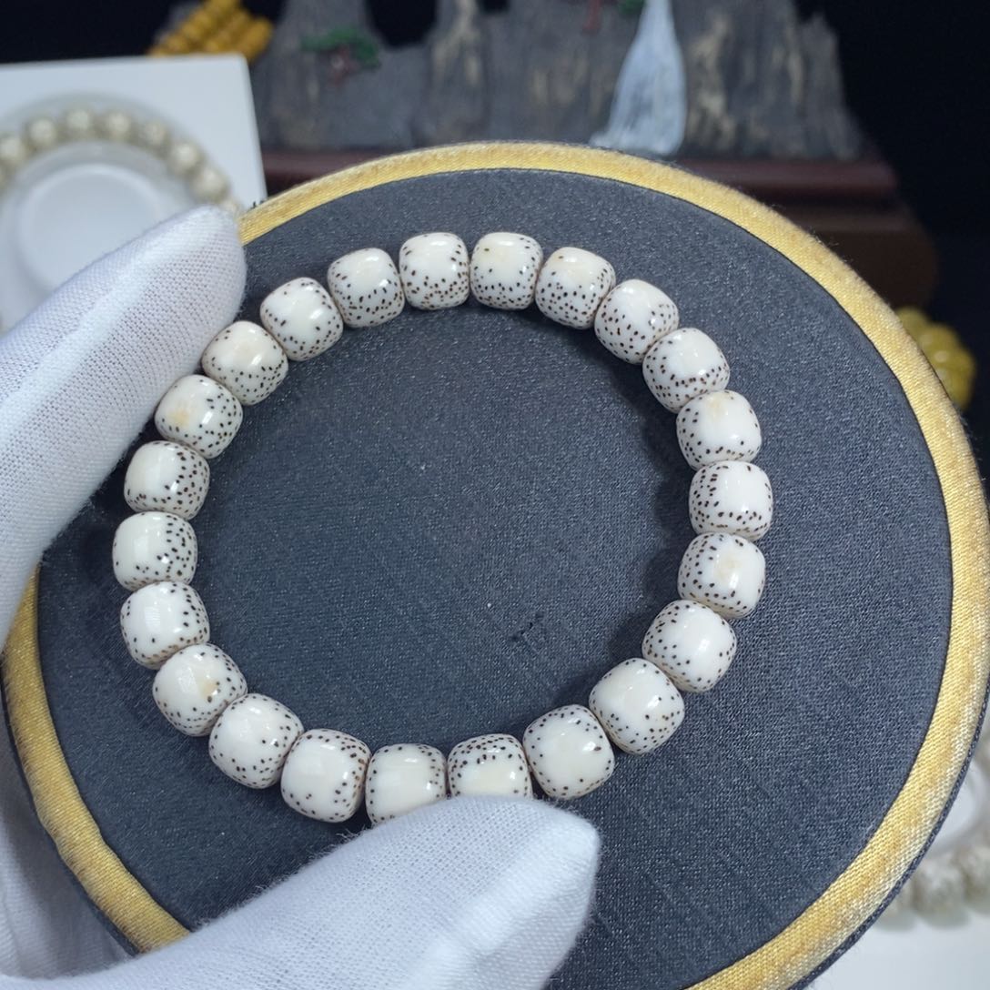 星月菩提手串卡9.5正月侧留白原白