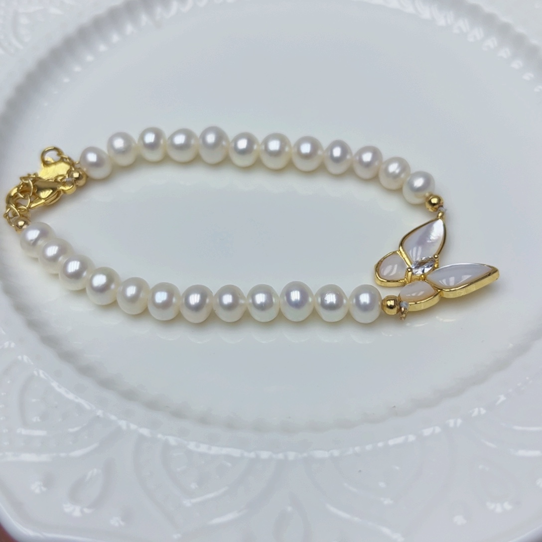 淡水珍珠手绳银S925镶嵌