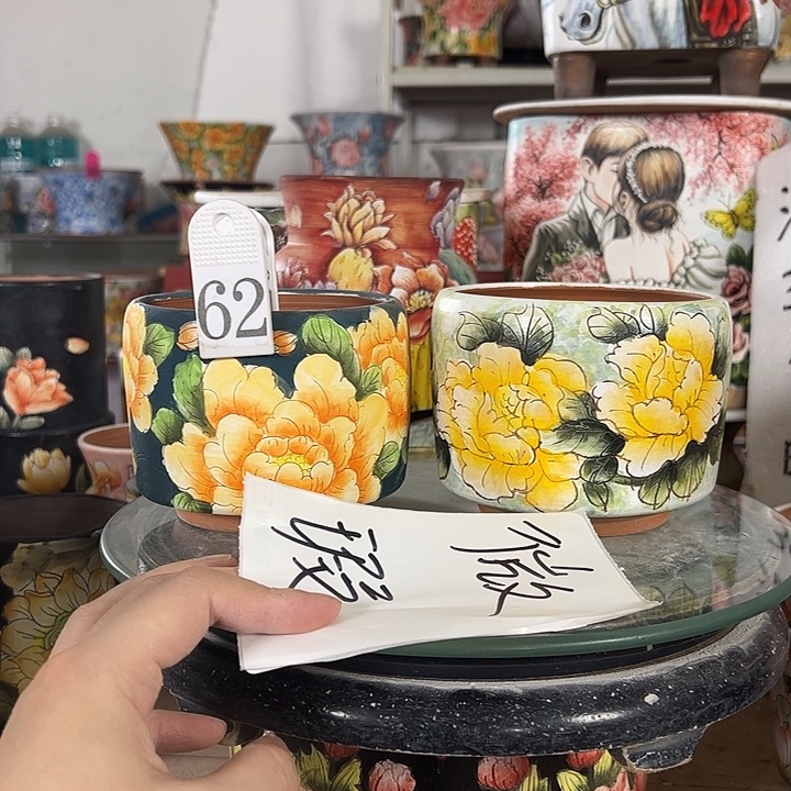 景德镇手绘花盆满38包邮
