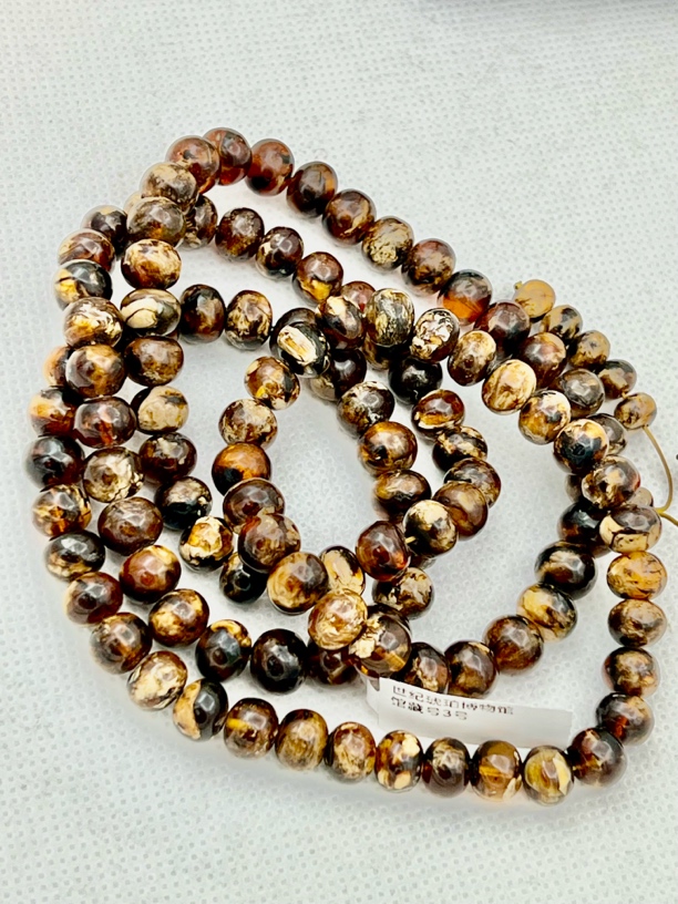 抚顺天然项链时尚情侣极光彩色多层民族风雕刻珠珠中古双色手串