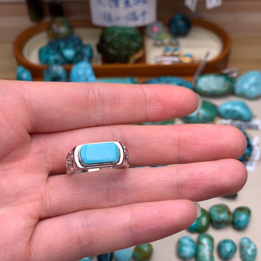 語****绿松石银S925镶嵌珠宝奇石