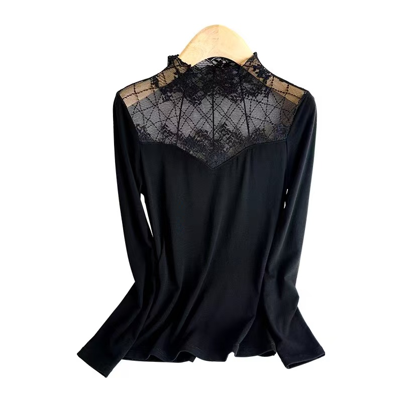 黑色肤色蕾丝打底