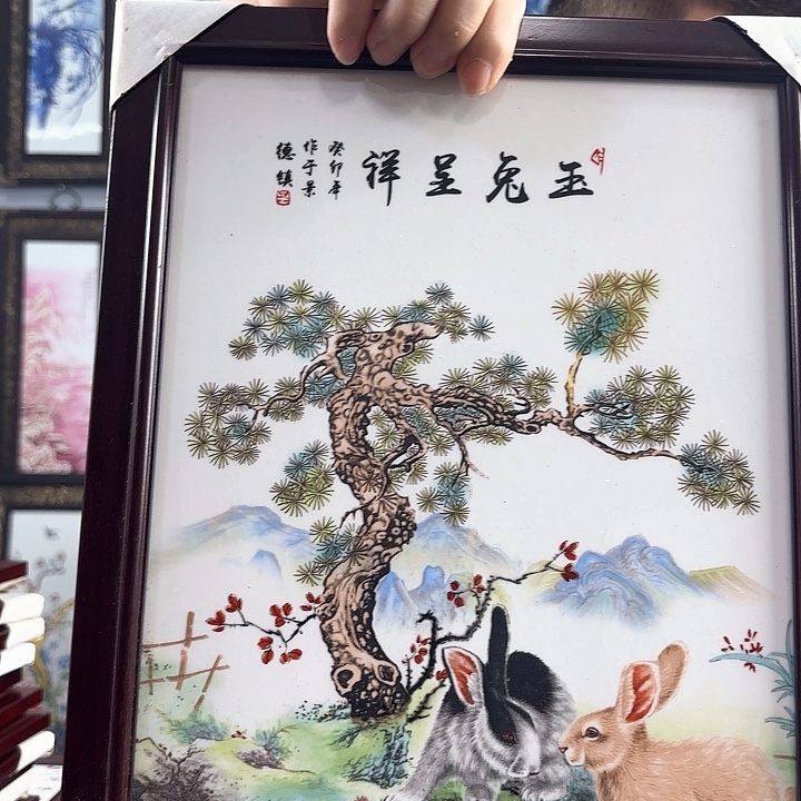 摆件景德镇瓷板画