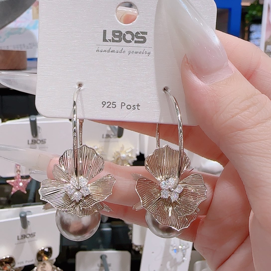 锆石铜合金925银耳环