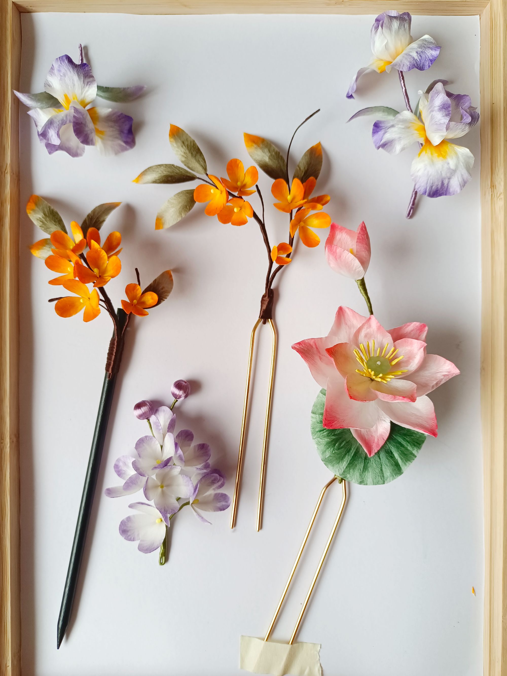 非遗绒花 女原创设计复古/汉服发簪排簪胸针温婉风时髦手工古风