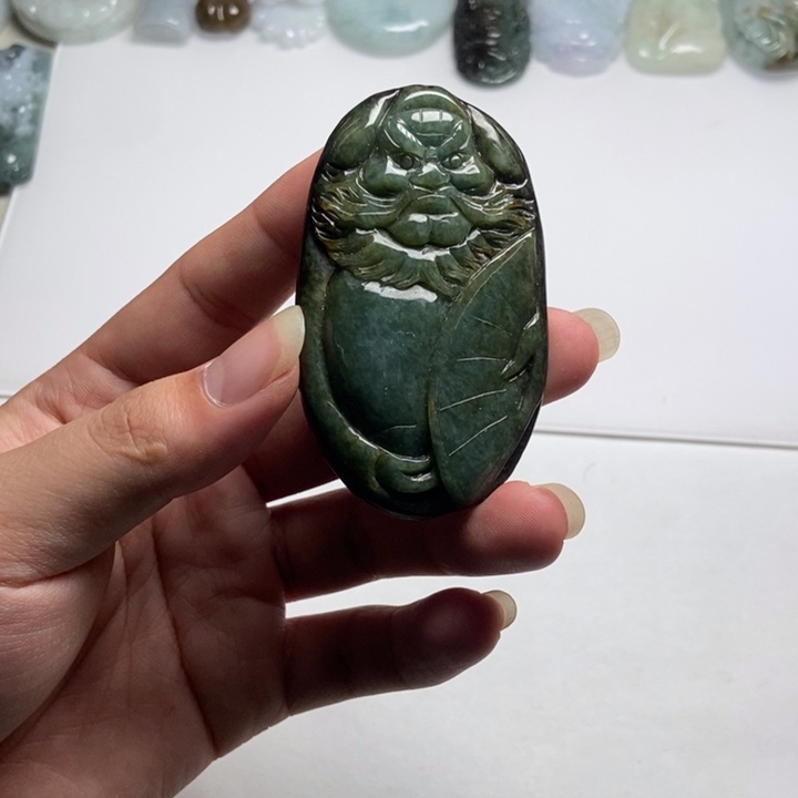 翡翠未镶嵌颈饰钟馗15