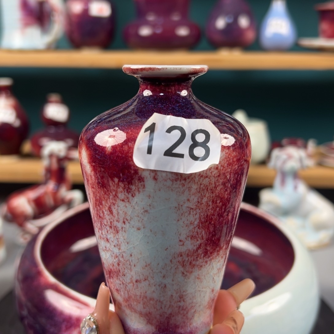 瓷片微瑕小花瓶纯手工